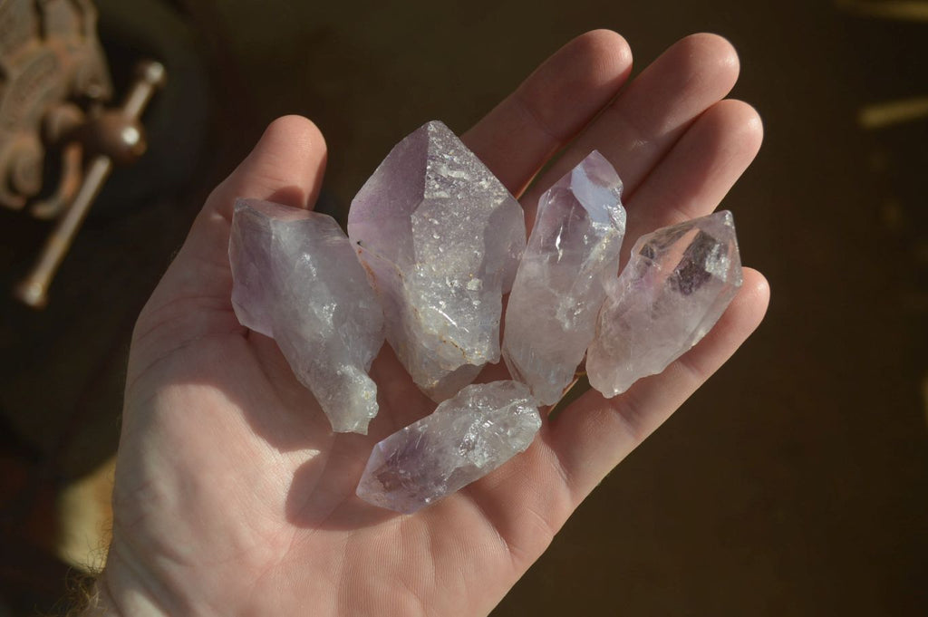 Natural Jacaranda Amethyst Single Crystals x 35 From Zambia - Toprock Gemstones and Minerals 