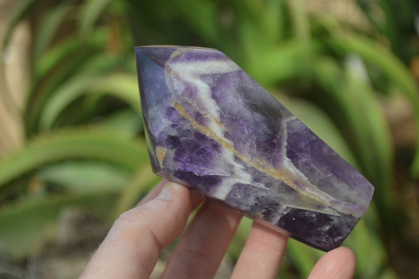 Polished Chevron Amethyst Crystals x 6 From Zambia - Toprock Gemstones and Minerals 