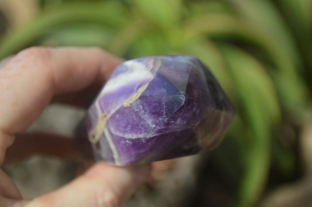 Polished Chevron Amethyst Crystals x 6 From Zambia - Toprock Gemstones and Minerals 