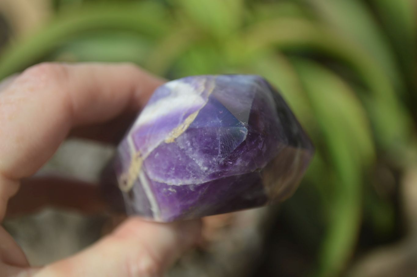 Polished Chevron Amethyst Crystals x 6 From Zambia - Toprock Gemstones and Minerals 