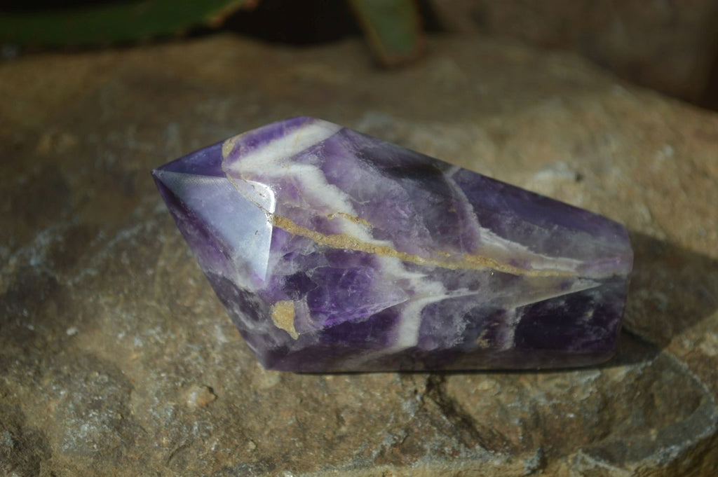 Polished Chevron Amethyst Crystals x 6 From Zambia - Toprock Gemstones and Minerals 