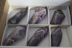 Polished Chevron Amethyst Crystals x 6 From Zambia - Toprock Gemstones and Minerals 