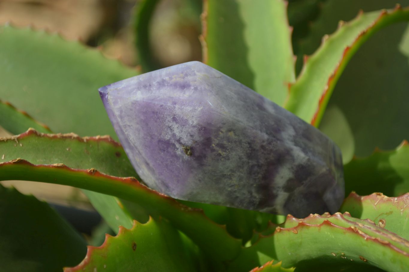Polished Chevron Amethyst Crystals x 6 From Zambia - Toprock Gemstones and Minerals 