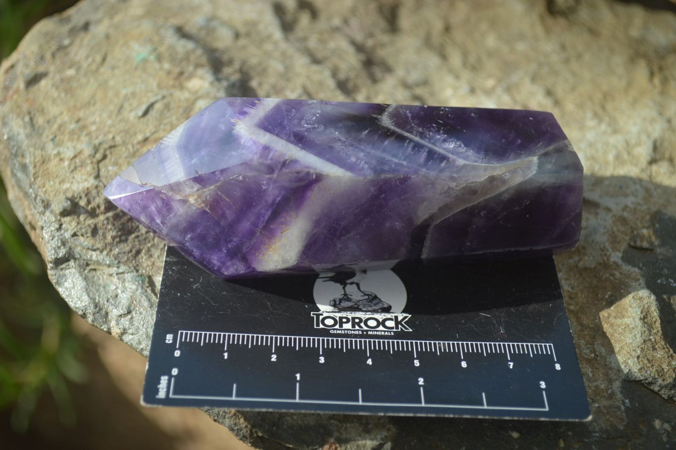 Polished Chevron Amethyst Crystals x 6 From Zambia - Toprock Gemstones and Minerals 