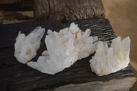 Natural Clear Quartz Clusters x 3 From Ambatofinandrahana, Madagascar - Toprock Gemstones and Minerals 