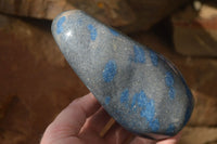 Polished Blue Spinel Spotted Quartz Standing Free Forms x 2 From Madagascar - Toprock Gemstones and Minerals 