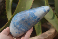 Polished Blue Spinel Spotted Quartz Standing Free Forms x 2 From Madagascar - Toprock Gemstones and Minerals 