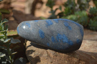 Polished Blue Spinel Spotted Quartz Standing Free Forms x 2 From Madagascar - Toprock Gemstones and Minerals 