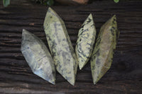 Polished Double Terminated Leopard Stone Crystals x 4 From Zimbabwe - Toprock Gemstones and Minerals 