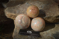 Polished Feldspar In Quartz Spheres x 6 From Zimbabwe - Toprock Gemstones and Minerals 