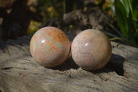 Polished Feldspar In Quartz Spheres x 6 From Zimbabwe - Toprock Gemstones and Minerals 