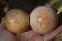 Polished Feldspar In Quartz Spheres x 6 From Zimbabwe - Toprock Gemstones and Minerals 