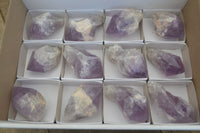Polished Jacaranda Amethyst Single Crystals x 12 From Mumbwa - Toprock Gemstones and Minerals 