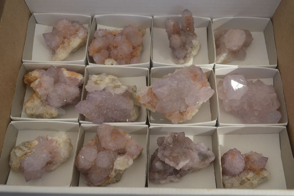 Natural Amethyst / Ametrine Spirit Quartz Clusters x 12 From South Africa - Toprock Gemstones and Minerals 