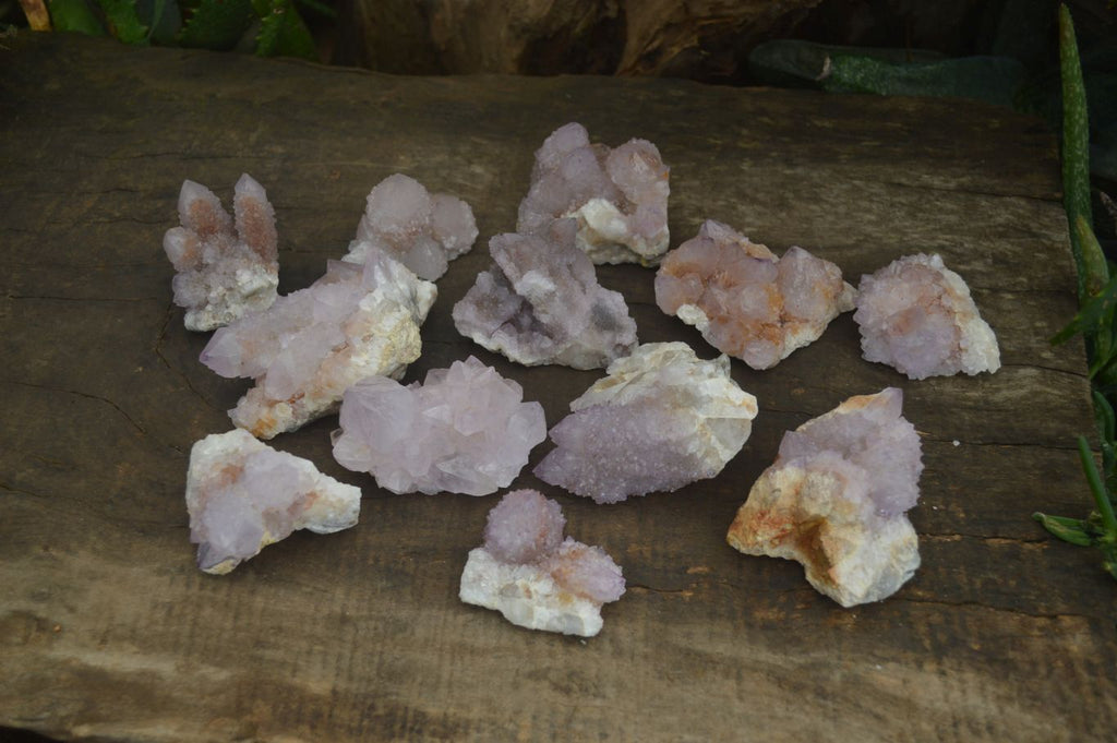 Natural Amethyst / Ametrine Spirit Quartz Clusters x 12 From South Africa - Toprock Gemstones and Minerals 
