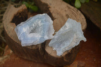 Natural Etched Blue Chalcedony Specimens x 12 From Nsanje, Malawi - Toprock Gemstones and Minerals 