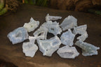 Natural Etched Blue Chalcedony Specimens x 12 From Nsanje, Malawi - Toprock Gemstones and Minerals 