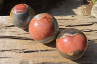 Polished Polychrome Jasper Spheres x 3 From Mahajanga, Madagascar - Toprock Gemstones and Minerals 