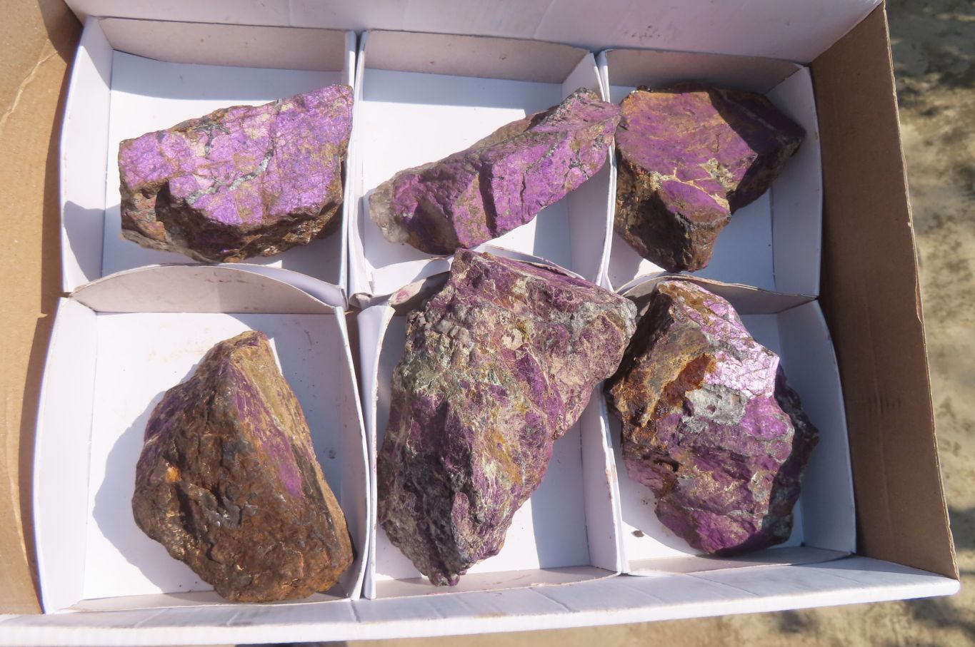 Natural Metallic Purpurite Cobbed Specimens x 6 From Erongo, Namibia - Toprock Gemstones and Minerals 