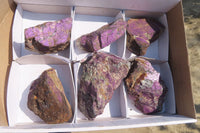 Natural Metallic Purpurite Cobbed Specimens x 6 From Erongo, Namibia - Toprock Gemstones and Minerals 