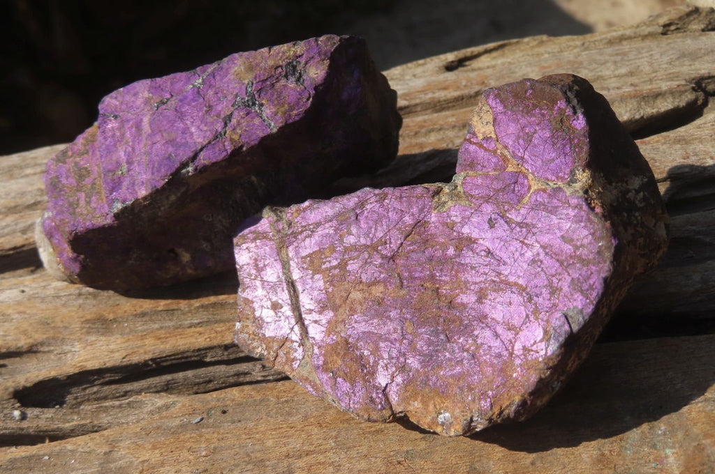 Natural Metallic Purpurite Cobbed Specimens x 6 From Erongo, Namibia - Toprock Gemstones and Minerals 