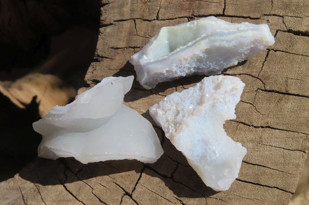 Natural Etched Blue Chalcedony Specimens x 35 From Nsanje, Malawi - Toprock Gemstones and Minerals 