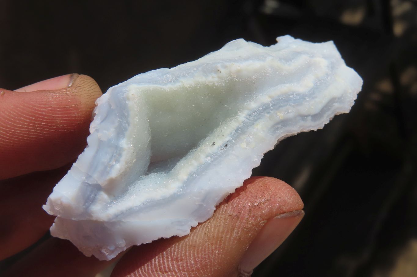 Natural Etched Blue Chalcedony Specimens x 35 From Nsanje, Malawi - Toprock Gemstones and Minerals 