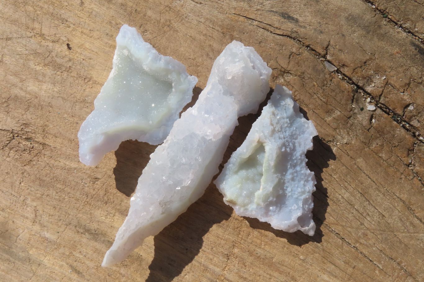 Natural Etched Blue Chalcedony Specimens x 35 From Nsanje, Malawi - Toprock Gemstones and Minerals 