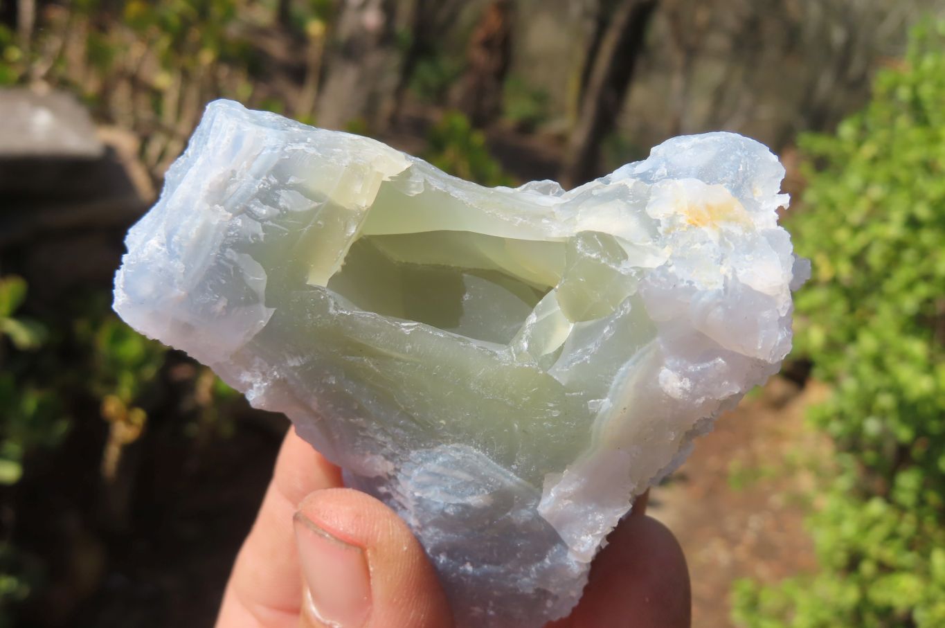 Natural Etched Blue Chalcedony Specimens x 12 From Nsanje, Malawi - Toprock Gemstones and Minerals 
