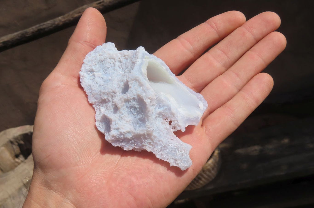 Natural Etched Blue Chalcedony Specimens x 12 From Nsanje, Malawi - Toprock Gemstones and Minerals 