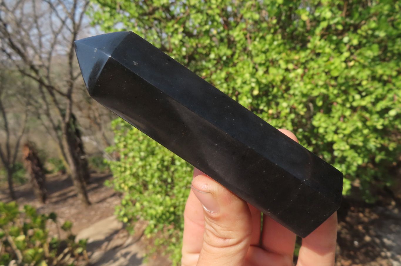 Polished Black Basalt Points x 6 From Antsirabe, Madagascar - Toprock Gemstones and Minerals 