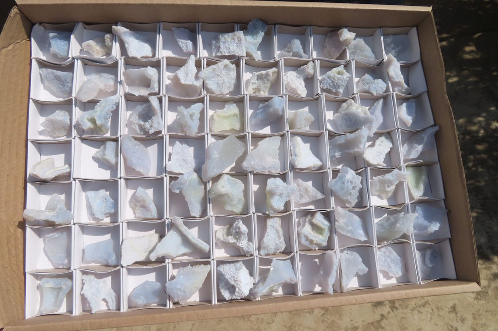 Natural Etched Blue Chalcedony Specimens x 70 From Nsanje, Malawi - Toprock Gemstones and Minerals 