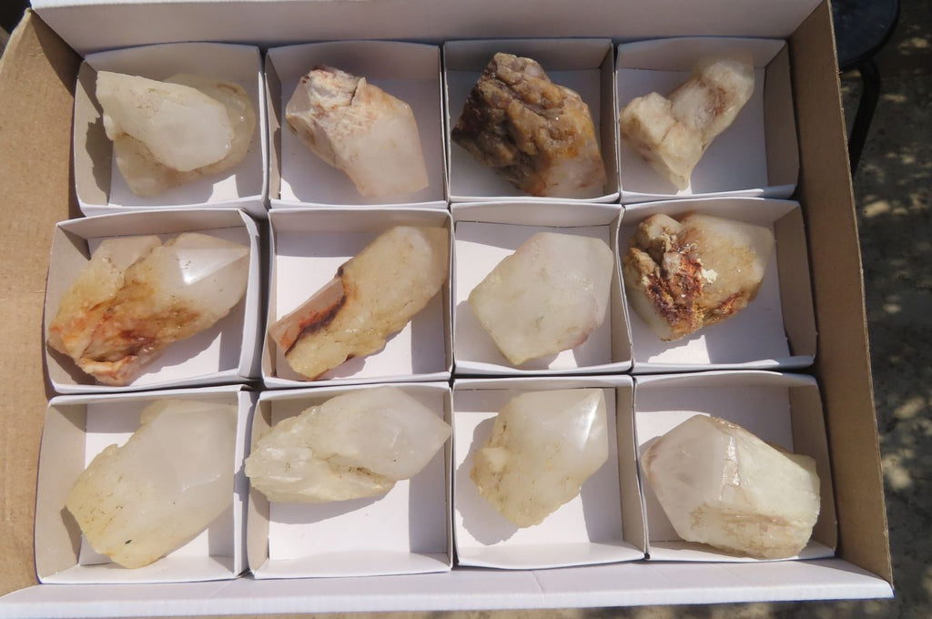 Polished Pineapple Candle Quartz Single Crystals x 12 From Antsirabe, Madagascar - Toprock Gemstones and Minerals 