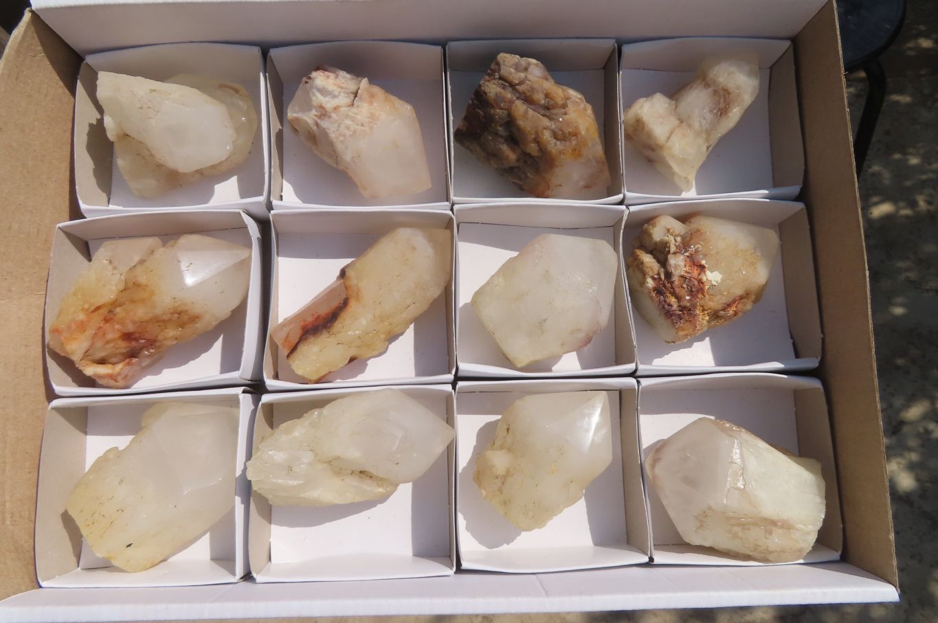 Polished Pineapple Candle Quartz Single Crystals x 12 From Antsirabe, Madagascar - Toprock Gemstones and Minerals 