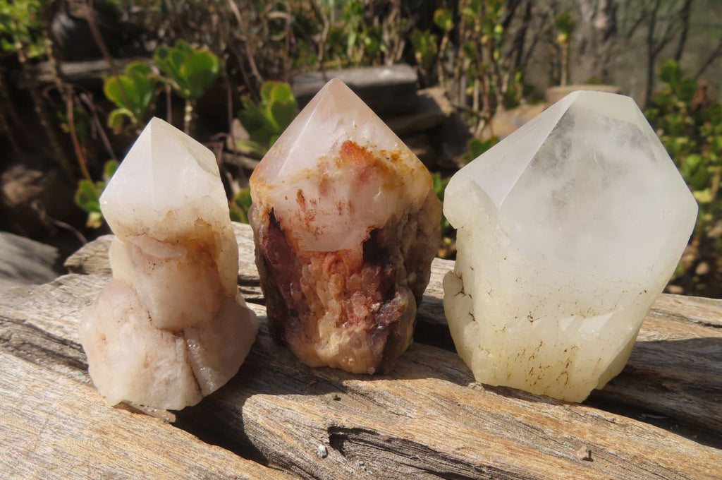 Polished Pineapple Candle Quartz Single Crystals x 12 From Antsirabe, Madagascar - Toprock Gemstones and Minerals 