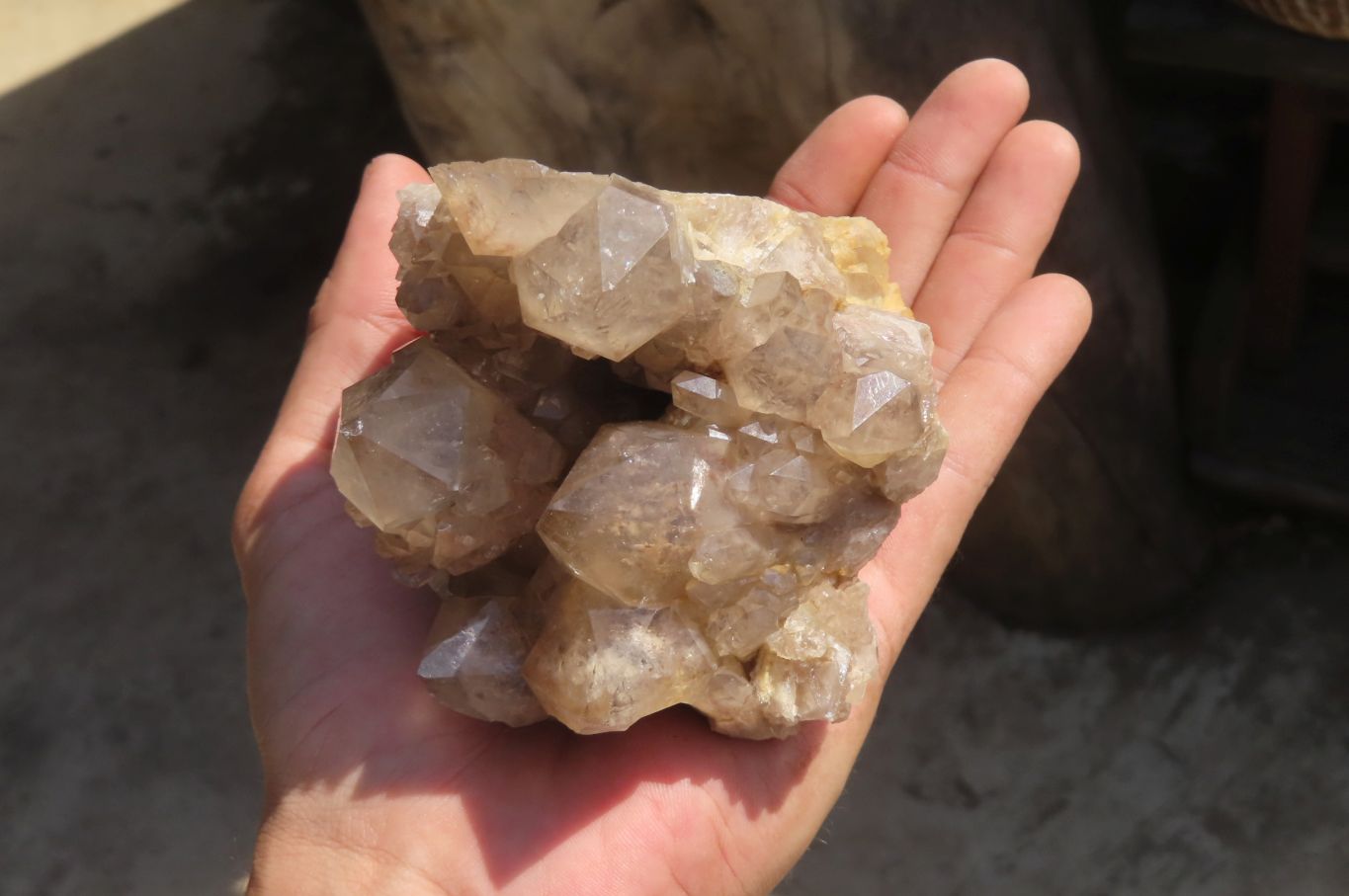 Natural Smokey Quartz Clusters x 2 From Luena, Congo - Toprock Gemstones and Minerals 
