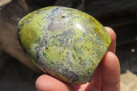 Polished Green Opal Standing Free Forms x 6 From Antsirabe, Madagascar - Toprock Gemstones and Minerals 