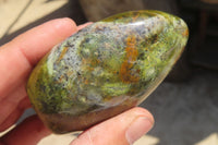 Polished Green Opal Standing Free Forms x 6 From Antsirabe, Madagascar - Toprock Gemstones and Minerals 