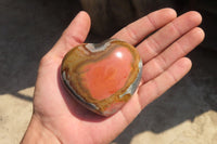 Polished Polychrome Jasper Hearts x 6 From Madagascar