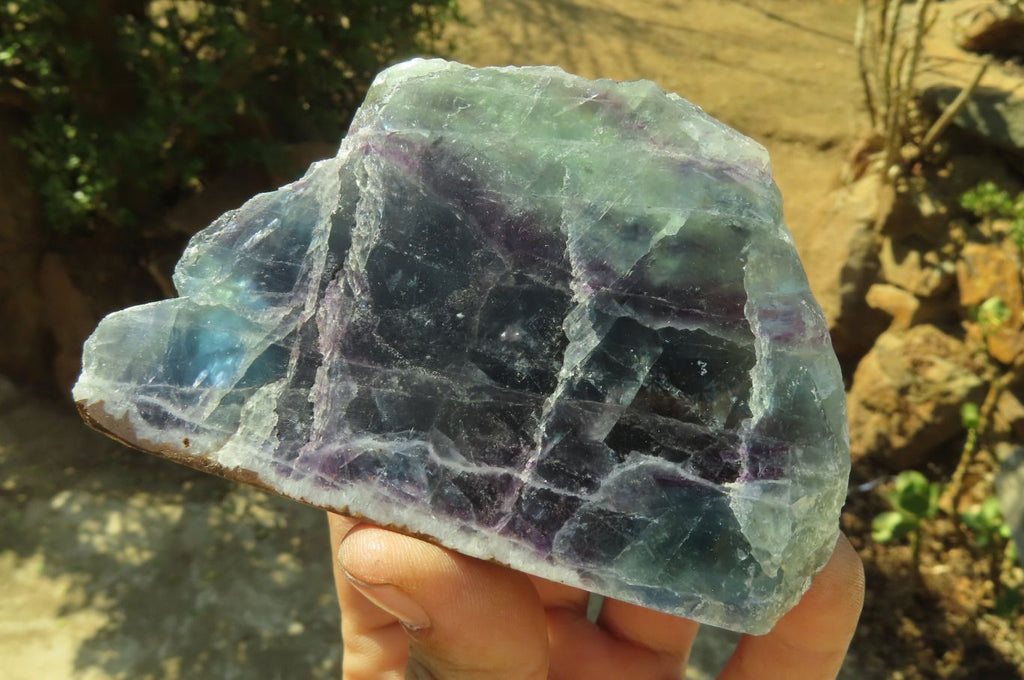 Polished On One Side Watermelon Fluorite Specimens x 4 From Namibia - Toprock Gemstones and Minerals 