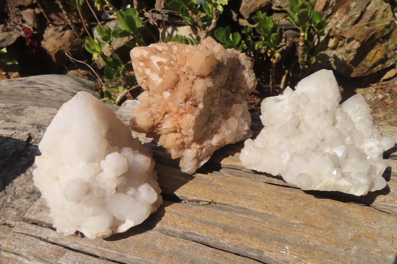 Natural Pineapple Candle Quartz Clusters x 3 From Antsirabe, Madagascar - Toprock Gemstones and Minerals 