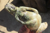 Polished Leopard Stone Mermaid Carving x 1 From Zimbabwe