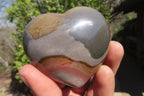 Polished Polychrome Jasper Gemstone Hearts x 6 From Madagascar - Toprock Gemstones and Minerals 
