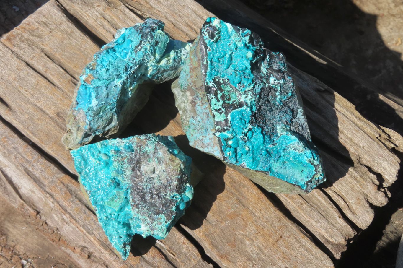 Natural Silica Chrysocolla Specimens x 3 From Kulukuluku, Congo - Toprock Gemstones and Minerals 