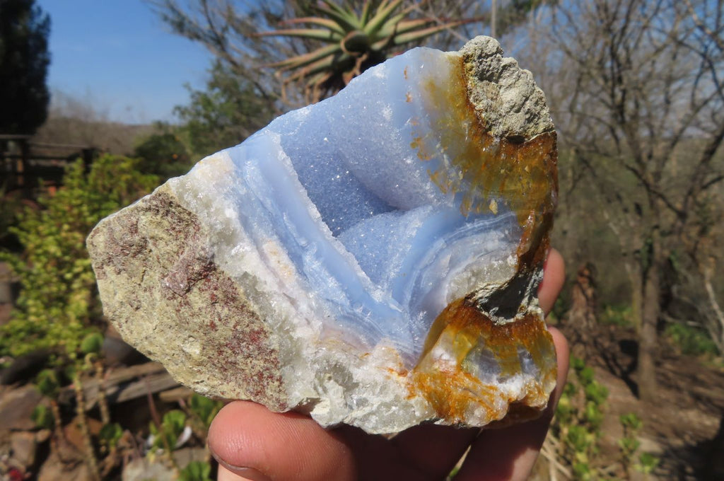 Natural Blue Lace Agate Specimens x 6 From Nsanje, Malawi - Toprock Gemstones and Minerals 