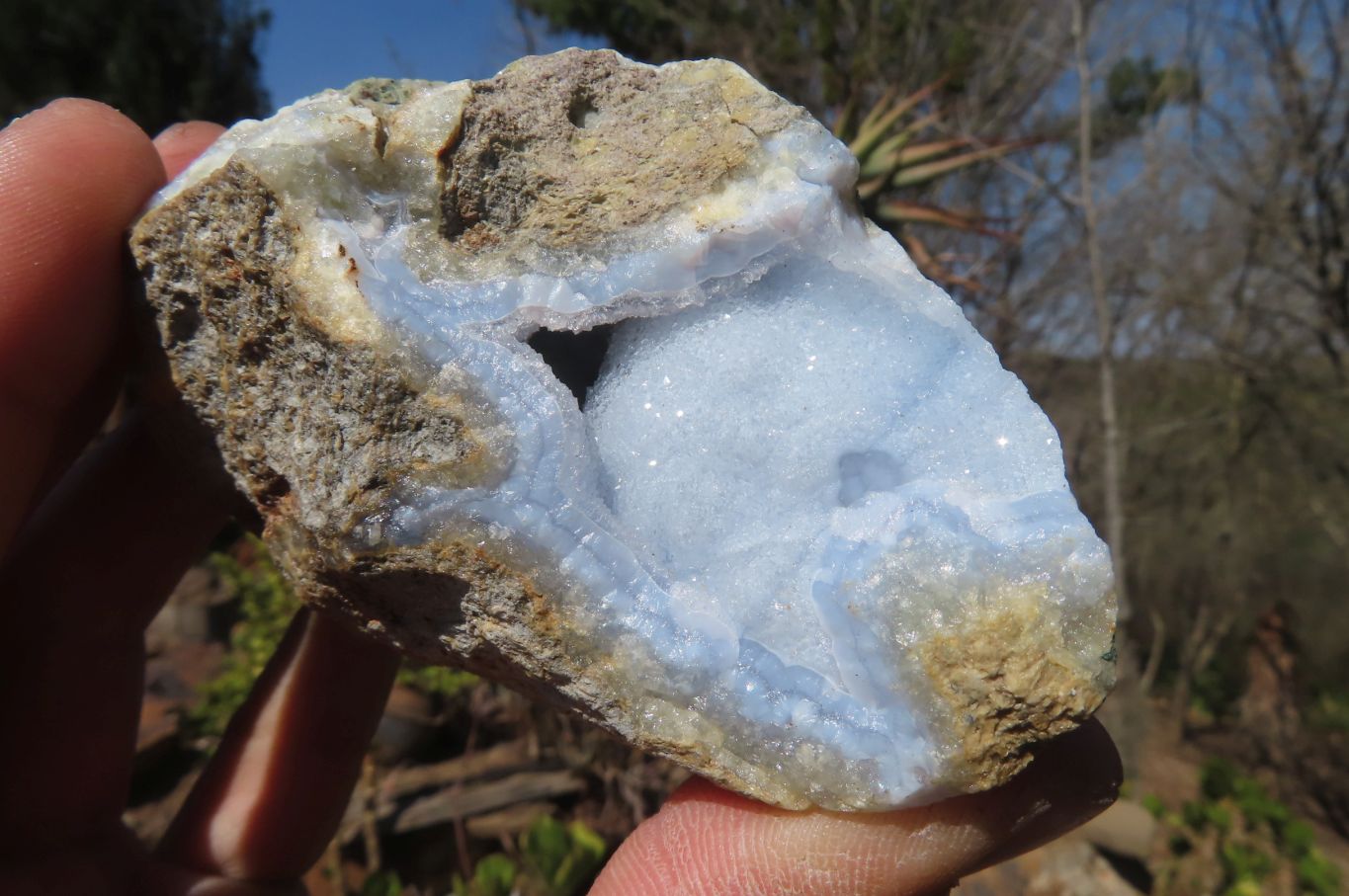 Natural Blue Lace Agate Specimens x 6 From Nsanje, Malawi - Toprock Gemstones and Minerals 