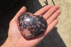 Polished Rhodonite Gemstone Hearts x 3 From Ambindavato, Madagascar - Toprock Gemstones and Minerals 