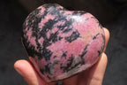 Polished Rhodonite Gemstone Hearts x 3 From Ambindavato, Madagascar - Toprock Gemstones and Minerals 