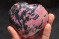 Polished Rhodonite Gemstone Hearts x 3 From Ambindavato, Madagascar - Toprock Gemstones and Minerals 