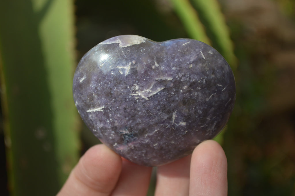 Polished Lepidolite Gemstone Hearts x 6 From Madagascar - Toprock Gemstones and Minerals 